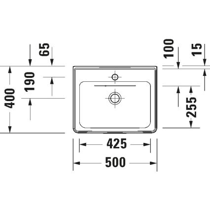 Duravit 742500000 - Zidni umivaonik D-NEO 50x40 cm keramika/sjajna bijela