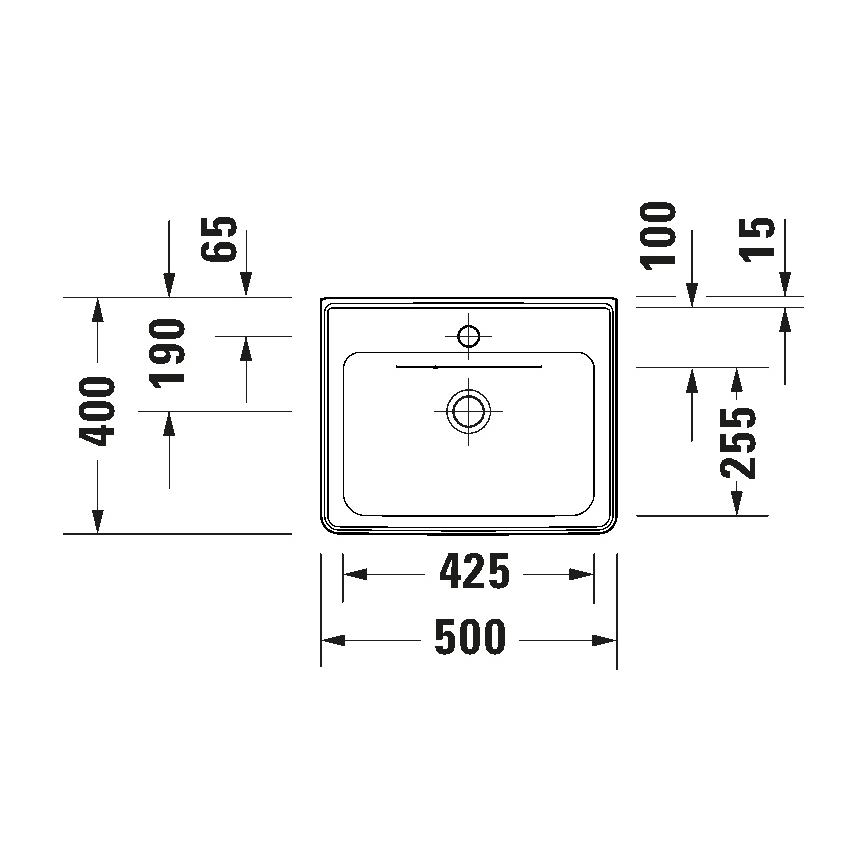Duravit 742500000 - Zidni umivaonik D-NEO 50x40 cm keramika/sjajna bijela