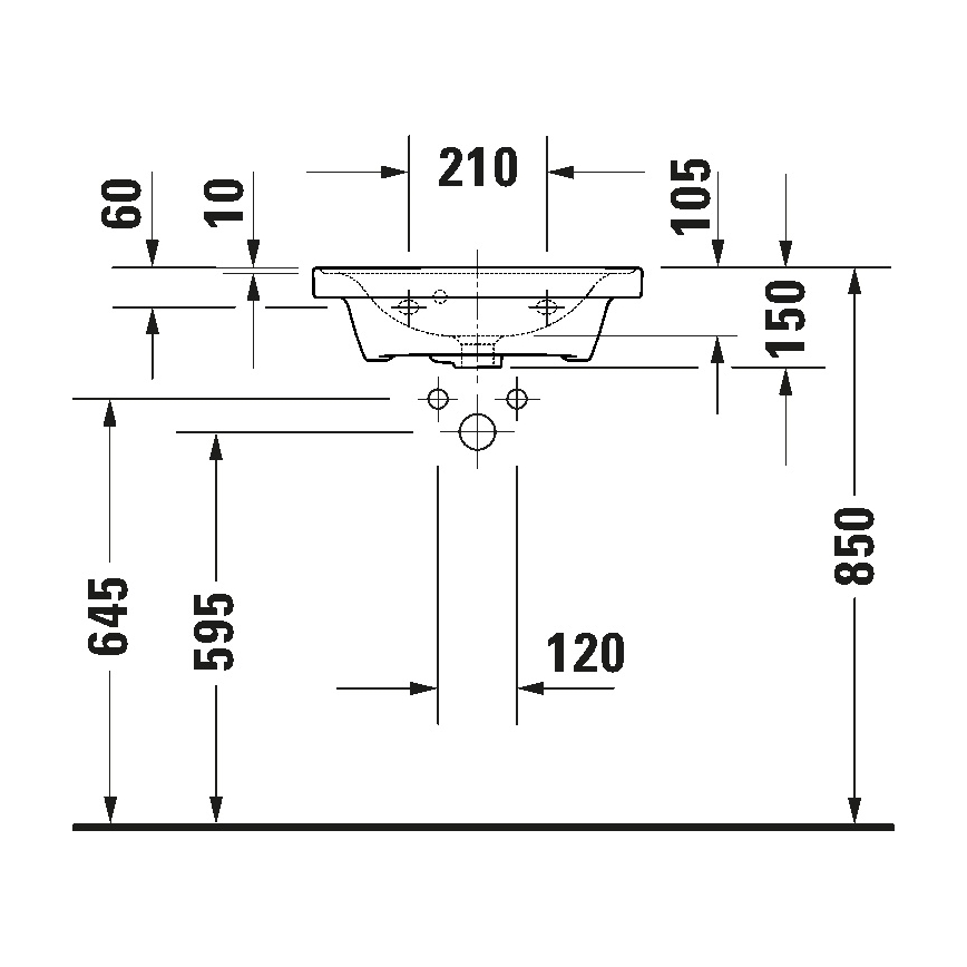 Duravit 742500000 - Zidni umivaonik D-NEO 50x40 cm keramika/sjajna bijela