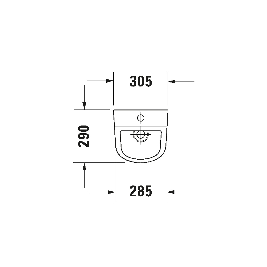 Duravit 828300000 - Pisuar D-CODE bez ruba, gornji dovod, zadnji odvod, keramika/sjajna bijela