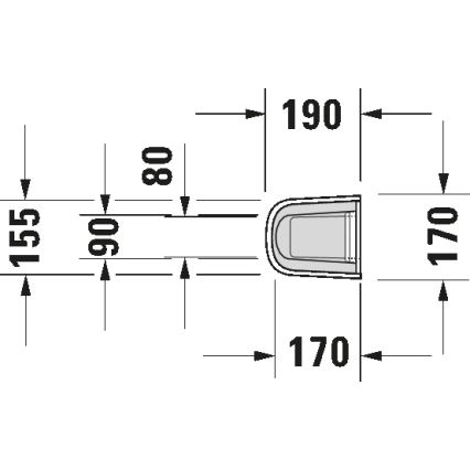 Duravit 8632700002 - Poklopac za sifon D-CODE 70,5x19 cm keramika/sjajna bijela
