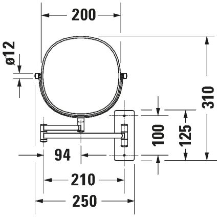 Duravit 99121000 - Zidno kozmetičko ogledalo D-CODE sjajni krom