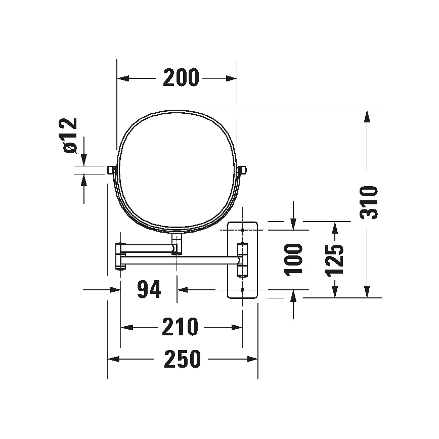 Duravit 99121000 - Zidno kozmetičko ogledalo D-CODE sjajni krom
