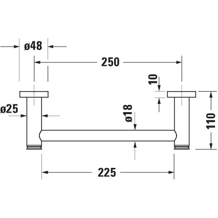 Duravit 99141000 - Ručka za kadu D-CODE 28,4 cm, sjajni krom