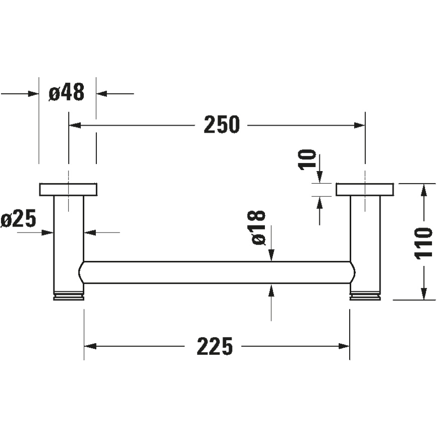 Duravit 99141000 - Ručka za kadu D-CODE 28,4 cm, sjajni krom