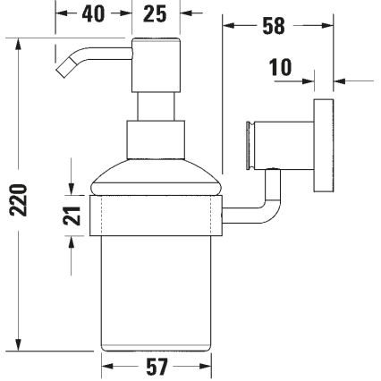 Duravit 99164600 - Zidni dozator tekućeg sapuna D-CODE 390 ml mliječno staklo/mat crna