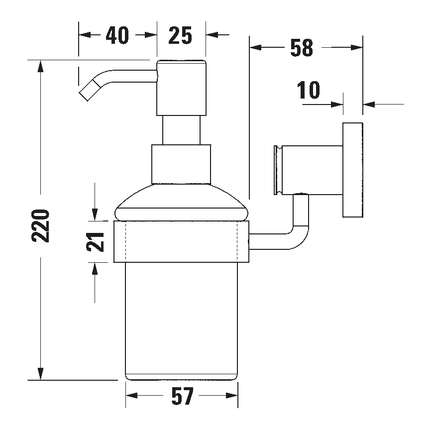 Duravit 99164600 - Zidni dozator tekućeg sapuna D-CODE 390 ml mliječno staklo/mat crna