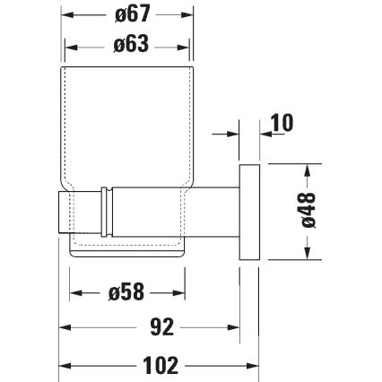 Duravit 99191000 - Lijevi zidni držač za zubne četkice D-CODE, sjajni krom