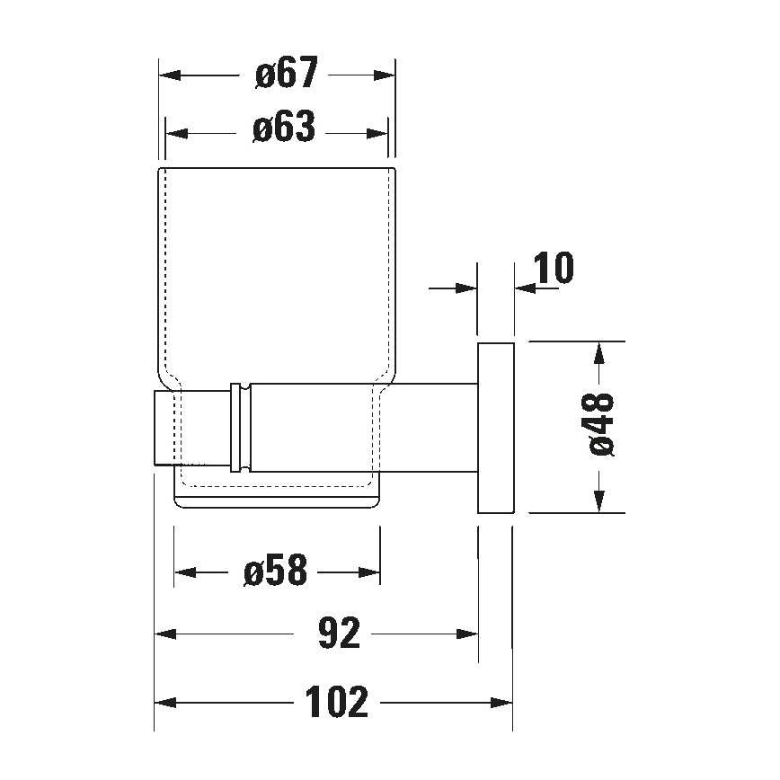 Duravit 99191000 - Lijevi zidni držač za zubne četkice D-CODE, sjajni krom