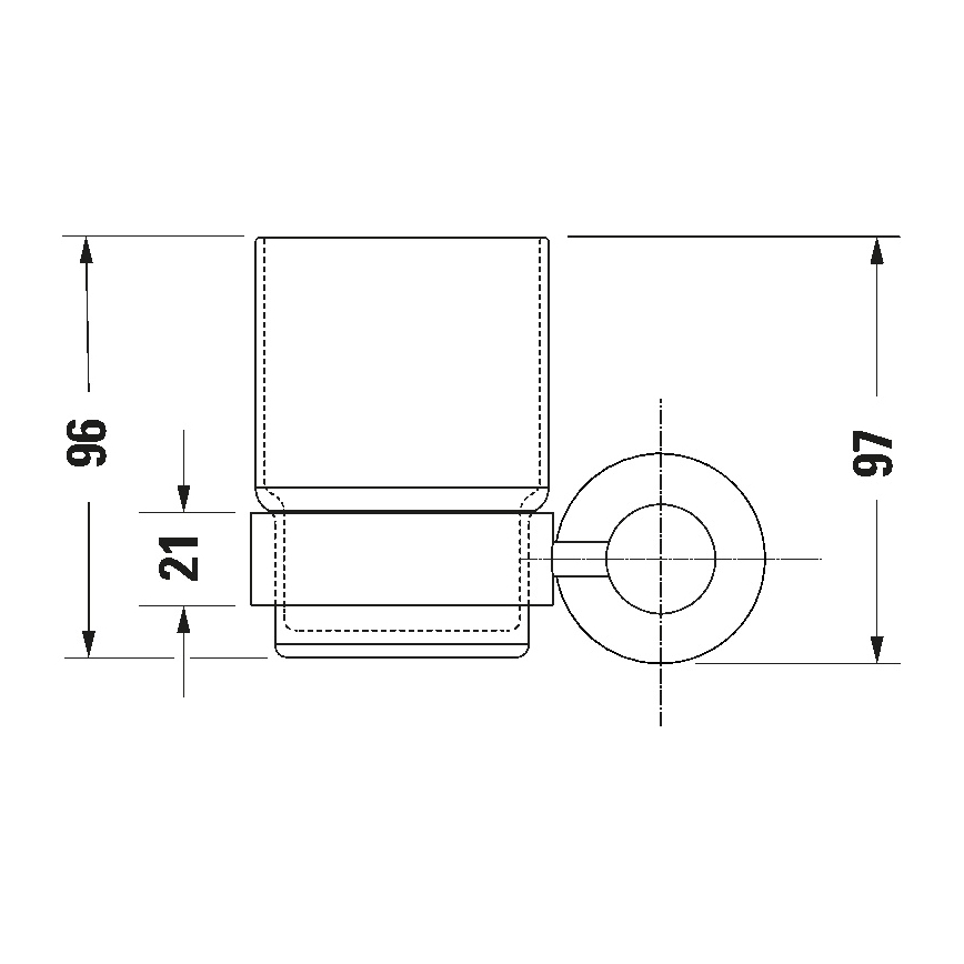 Duravit 99194600 - Zidni držač za četkice za zube D-CODE lijevi mat crne boje
