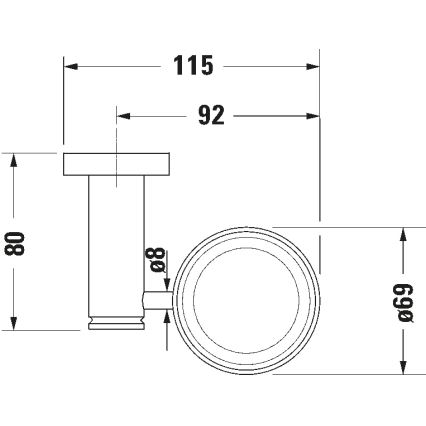 Duravit 99201000 - Zidni držač za četkice za zube D-CODE, desni, sjajni krom