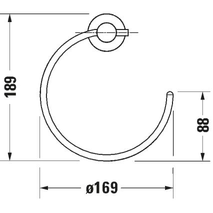 Duravit 99214600 - Zidni držač za ručnike D-CODE mat crne boje