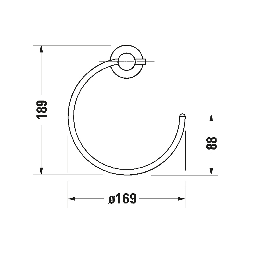 Duravit 99214600 - Zidni držač za ručnike D-CODE mat crne boje