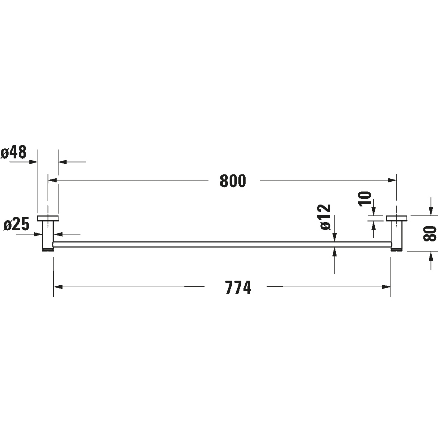 Duravit 99231000 - Zidni držač za ručnike D-CODE 84,5 cm, sjajni krom