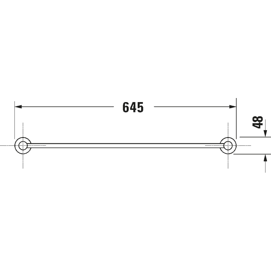 Duravit 99241000 - Zidni držač za ručnike D-CODE 64,5 cm polirani krom