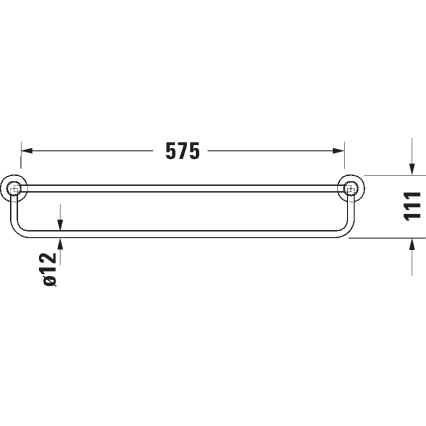 Duravit 99251000 - Zidni držač za ručnike D-CODE 65 cm sjajni krom