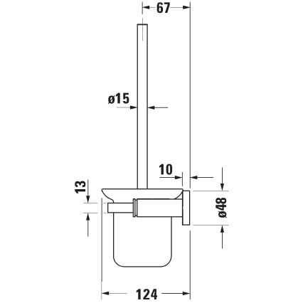 Duravit 99271000 - zidna četka za WC D-CODE, sjajni krom