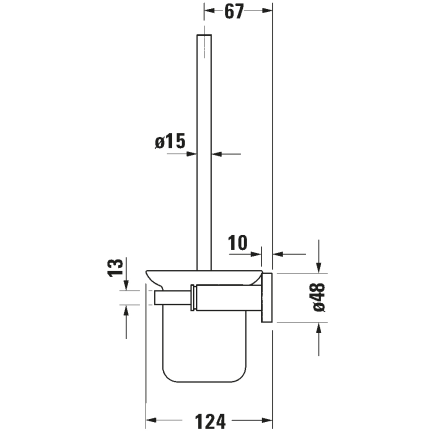 Duravit 99271000 - zidna četka za WC D-CODE, sjajni krom