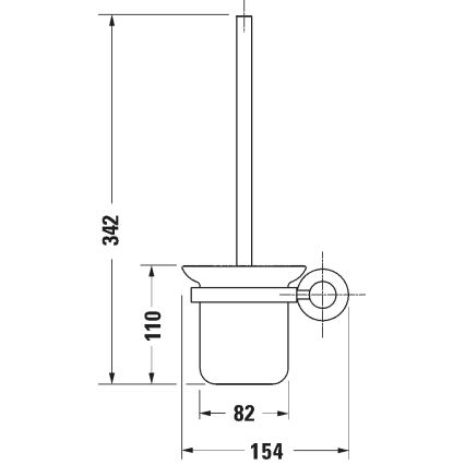 Duravit 99271000 - zidna četka za WC D-CODE, sjajni krom