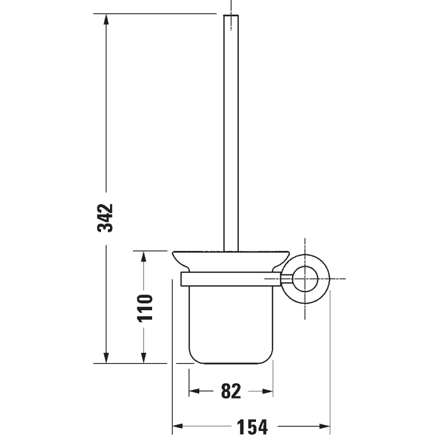 Duravit 99274600 - Zidna WC četka D-CODE mat crne boje