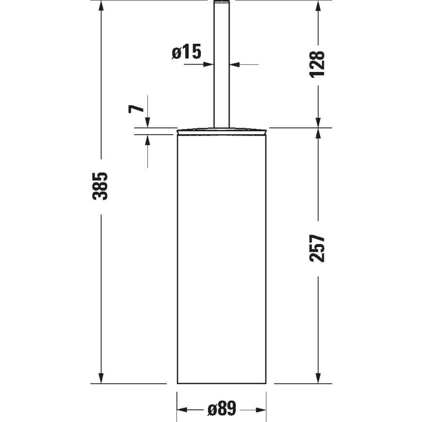 Duravit 99284600 - Samostojeća četka za WC D-CODE mat crne boje