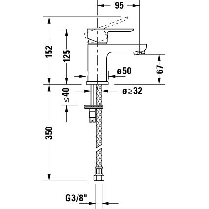 Duravit DC1013002046 - Slavina za umivaonik D-CODE, mat crne boje