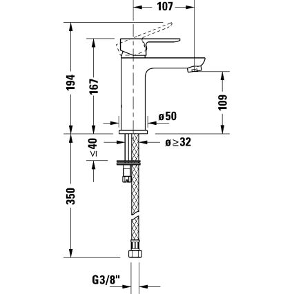 Duravit DC1023002046 - Slavina za umivaonik D-CODE mat crna