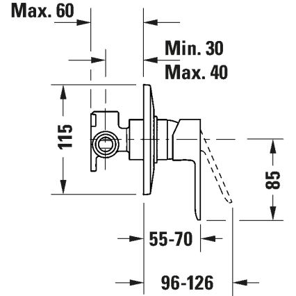 Duravit DC4210007046 - Tuš miješalica za podžbuknu ugradnju D-CODE, mat crne boje