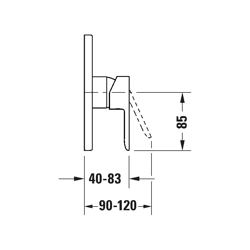 Duravit DC4210010010 - Tuš miješalica za podžbuknu ugradnju D-CODE polirani krom