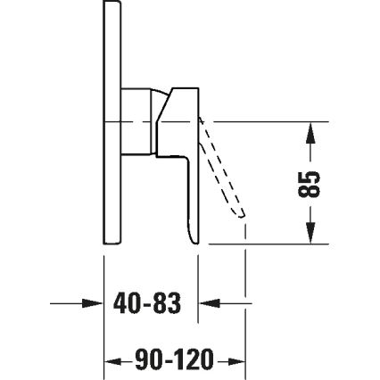 Duravit DC4210010010 - tuš miješalica za podžbuknu ugradnju D-CODE, sjajni krom
