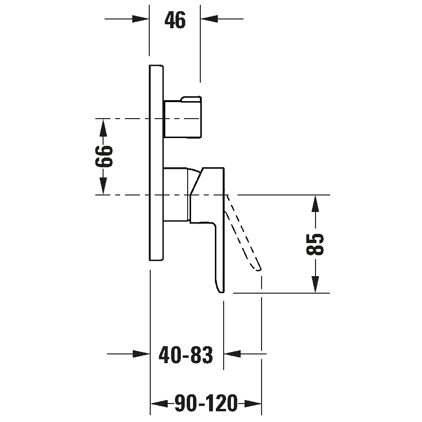 Duravit DC4210012046 - Tuš miješalica za podžbuknu ugradnju D-CODE u mat crnoj boji