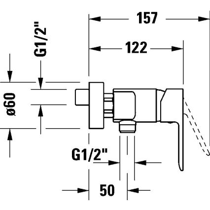 Duravit DC4230001046 - Miješalica za tuš D-CODE matna crna