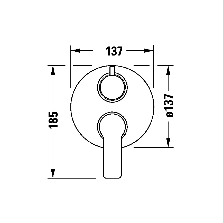 Duravit DC5210008010 - Tuš miješalica za podžbuknu instalaciju D-CODE, sjajni krom