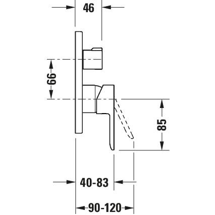 Duravit DC5210018010 - Kupaonska baterija za podžbuknu ugradnju D-CODE, sjajni krom