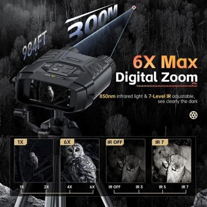 Dvogled s noćnim vidom 6x25 4000 mAh