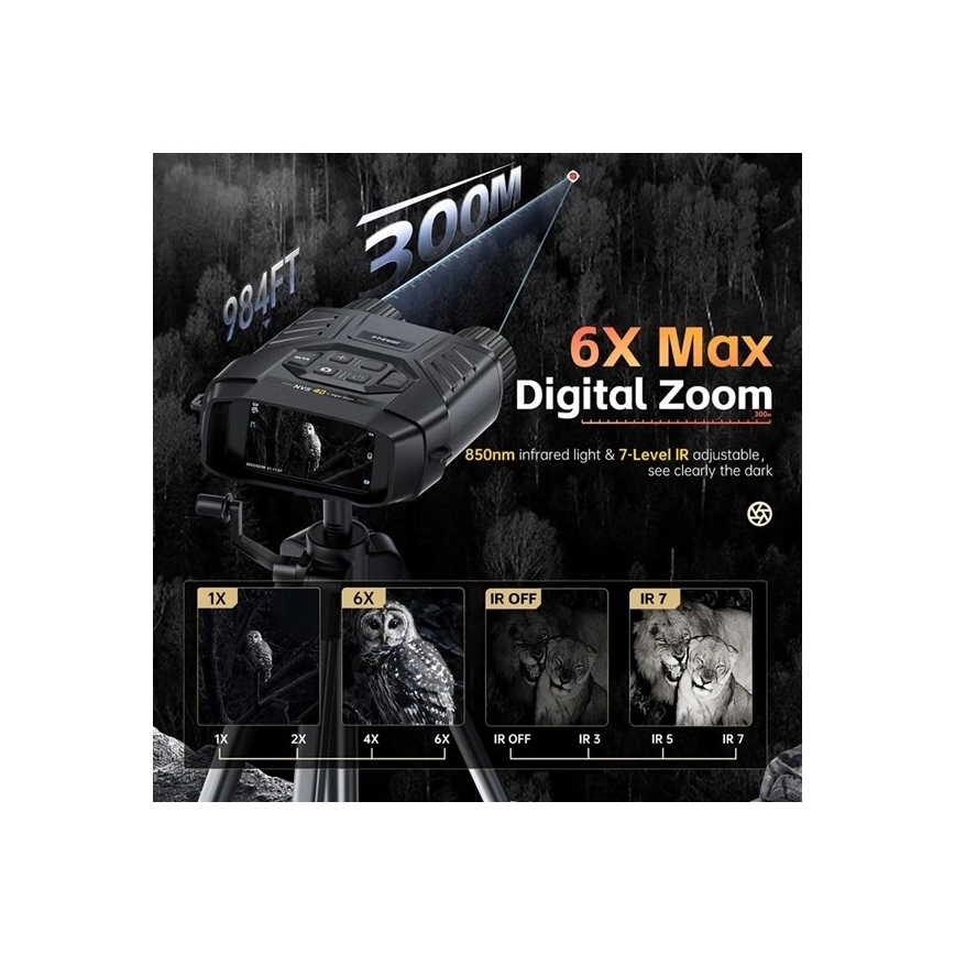 Dvogled s noćnim vidom 6x25 4000 mAh