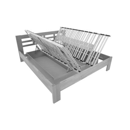 Двойно легло от масивно дърво с вместимост ANGELA 180x200 см тъмен орех