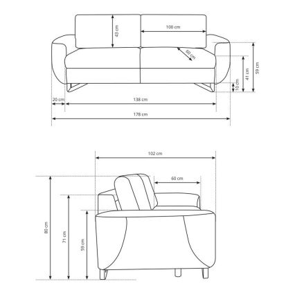 Dvokrevetna sofa AVESTA siva