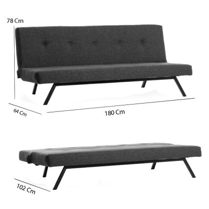 Dvosjedna sofa LOKO tamnosiva