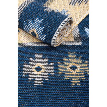 Dvostrani orijentalni tepih KILIM 80x150 cm plava/bež