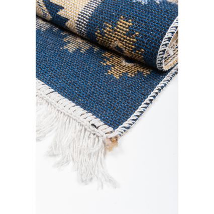 Dvostrani orijentalni tepih KILIM 80x150 cm plava/bež