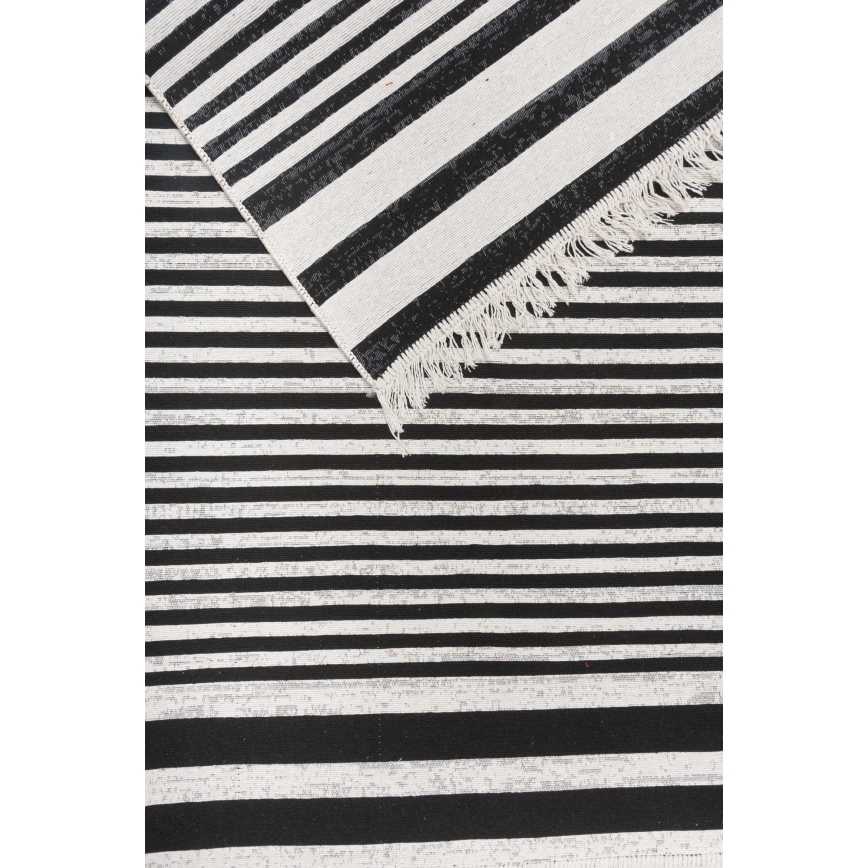 Dvostrani tepih KILIM GOLD 80x150 cm crna/bijela