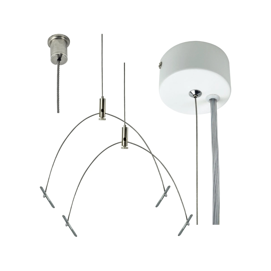 e2 elektro - Set ovjesnih sajli 150 cm sjajni krom