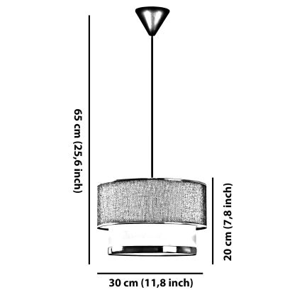 ECHO viseća lampa 1xE27/60W/230V crna/smeđa