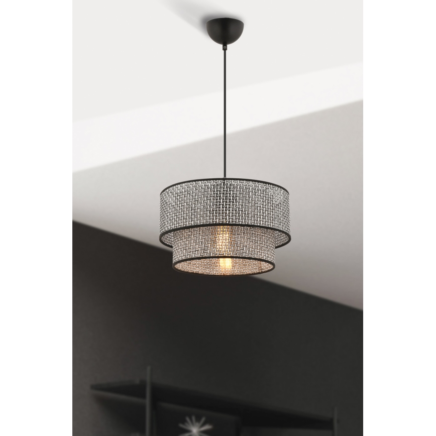 ECHO visilna lampa 1xE27/60W/230V siva/crna