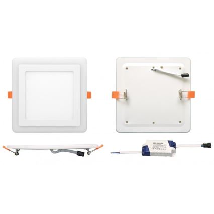 LED Ugradbena svjetiljka DUO LED/18W/230V + LED/6W