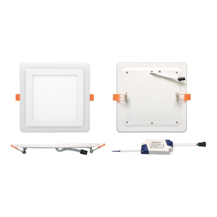 LED Ugradbena svjetiljka DUO LED/18W/230V + LED/6W