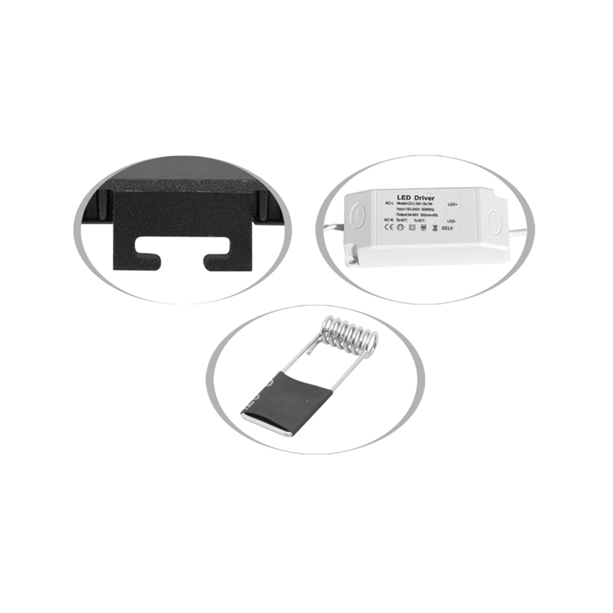 LED Ugradbena svjetiljka za kupaonicu LADA LED/18W/230V 3000/4000/6000K pr. 22 cm IP44 crna