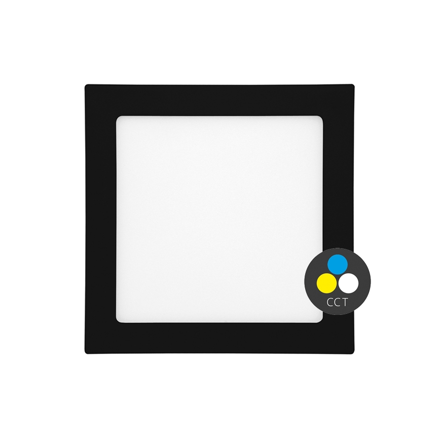 LED Ugradbena svjetiljka za kupaonicu RAFA LED/12W/230V 3000/4000/6000K 17x17 cm IP44 crna