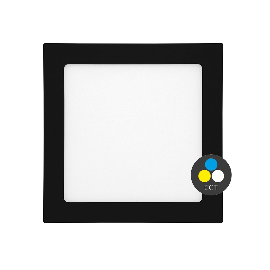 LED Ugradbena svjetiljka za kupaonicu RAFA LED/18W/230V 3000/4000/6000K 22x22 cm IP44 crna